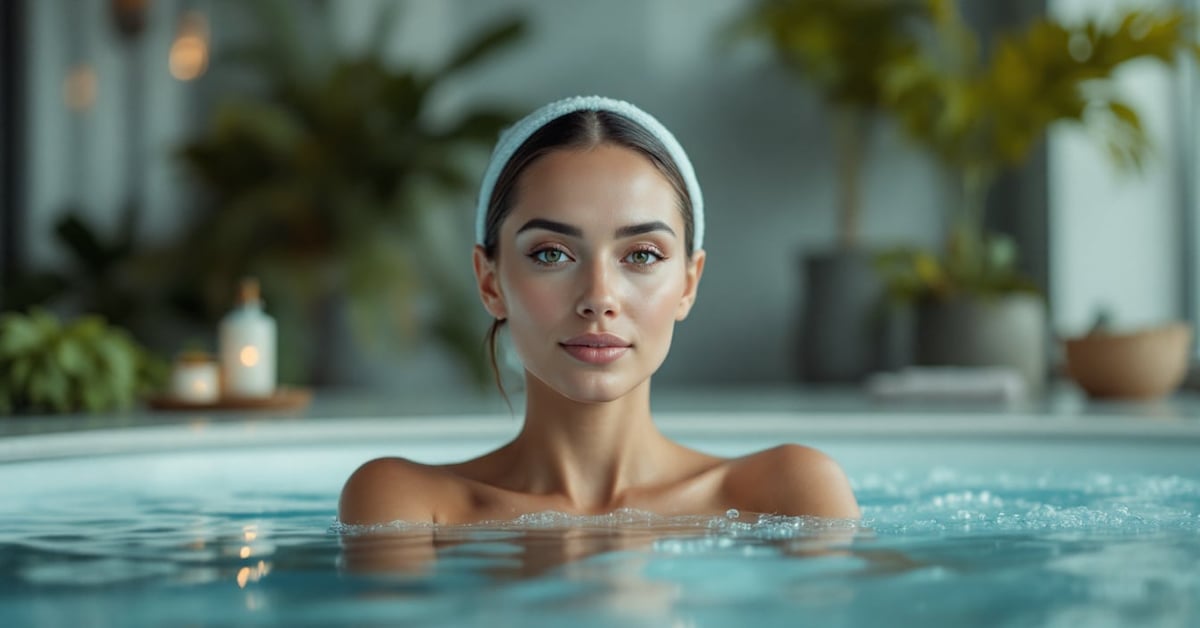 Espace spa moderne et apaisant avec piscine intérieure — trouver un spa autour de moi