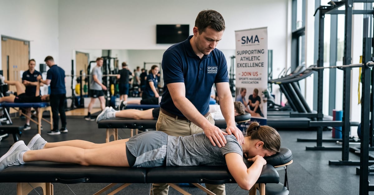 Masseur sportif travaillant sur un athlète lors d'une séance professionnelle – sports massage association