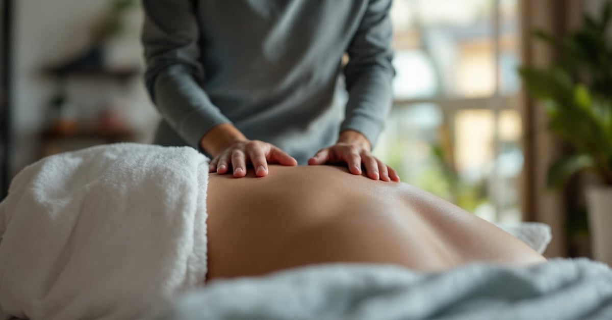 Appareil de massage du dos posé sur une surface moderne, idéal pour soulager les douleurs dorsales