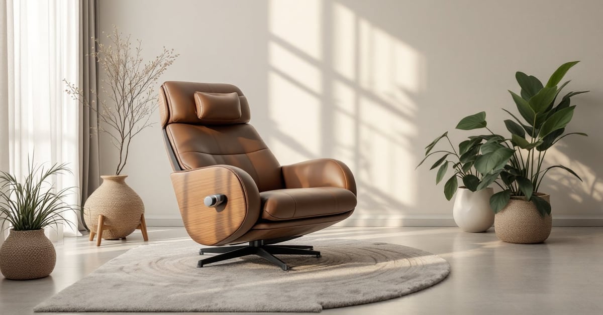 Fauteuil relaxant massage moderne dans un intérieur épuré et contemporain