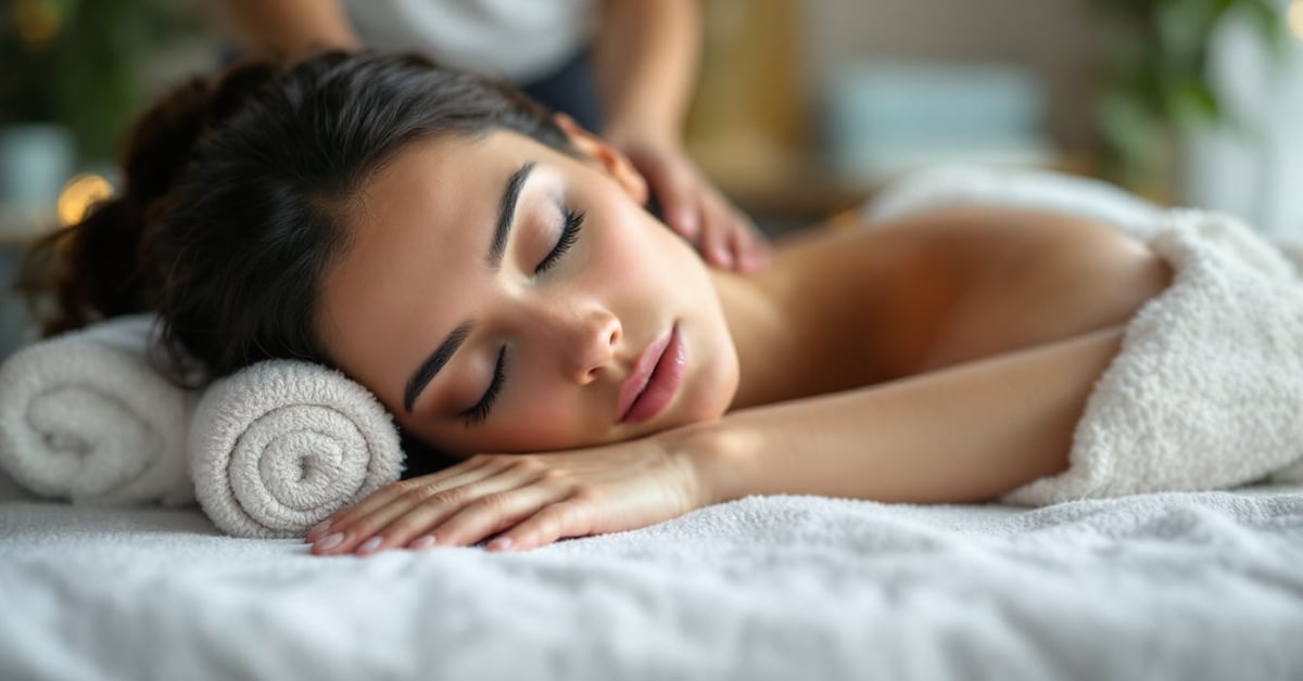 Musique relaxante pour massage diffusée en ambiance douce dans un espace bien-être apaisant